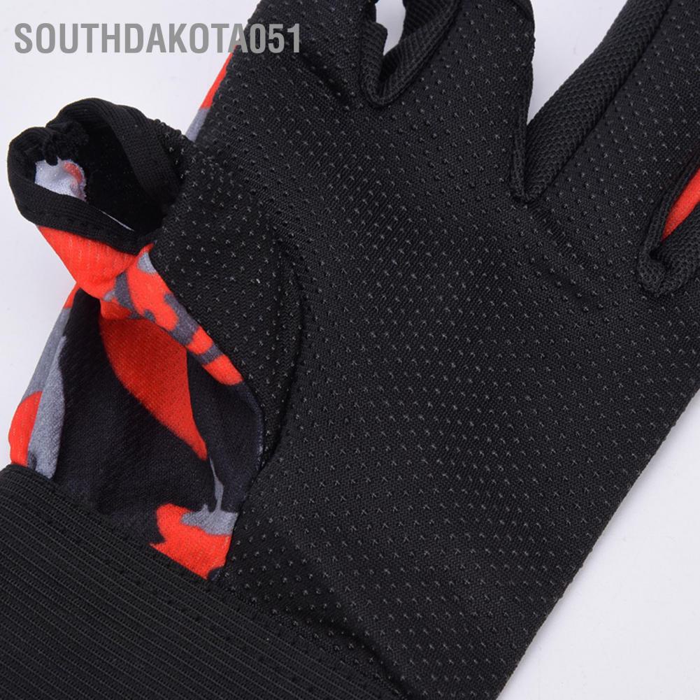 Hàng Sẵn Gang tay câu cá Thể Thao Hở 3 Ngón Thấm Mồ Hôi Chống Trượt Họa Tiết Rằn Ri 【Southdakota051】