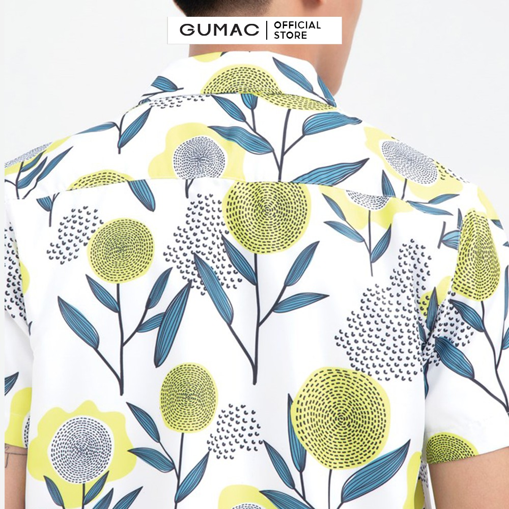 [Mã WABRG208 giảm 10% tối đa 50k đơn từ 250k] Áo sơ mi nam in hoa hình tròn GUMAC ANB6112 | BigBuy360 - bigbuy360.vn