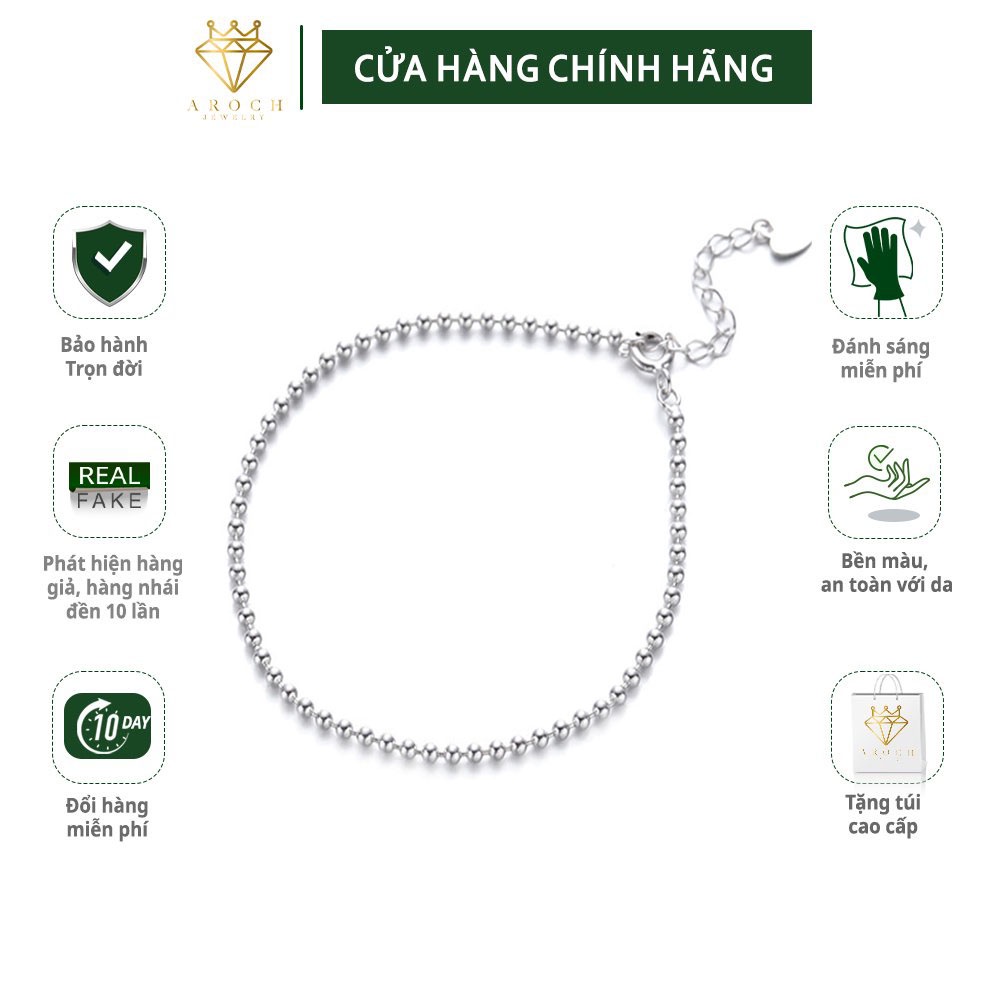 Vòng tay nữ bạc Ý s925 chuỗi hạt bi bóng S0049 - AROCH Jewelry