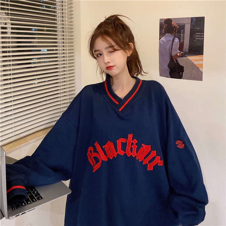 Áo Len Cổ V Thêu Chữ Thời Trang Mùa Thu | BigBuy360 - bigbuy360.vn