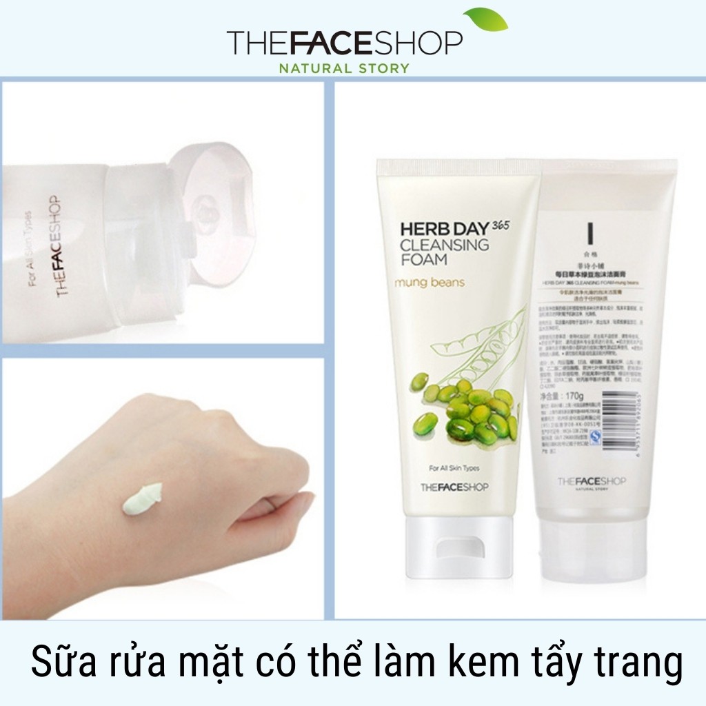 Sữa rửa mặt The Face Shop Herb Day 365 Hàn Quốc dành cho nam, nữ 170ml - ZAVENCI Official