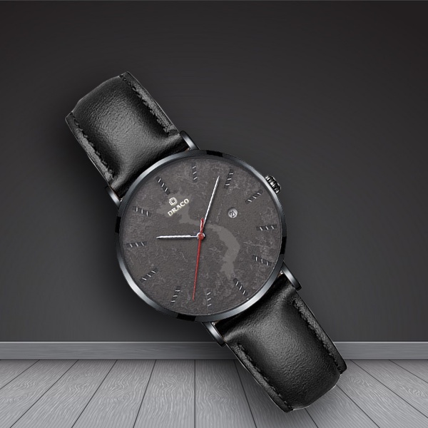 Đồng hồ nam Draco D22-ST03 &quot;Vietnamese Boy&quot; Đen Dây Da Đen- thời trang nam