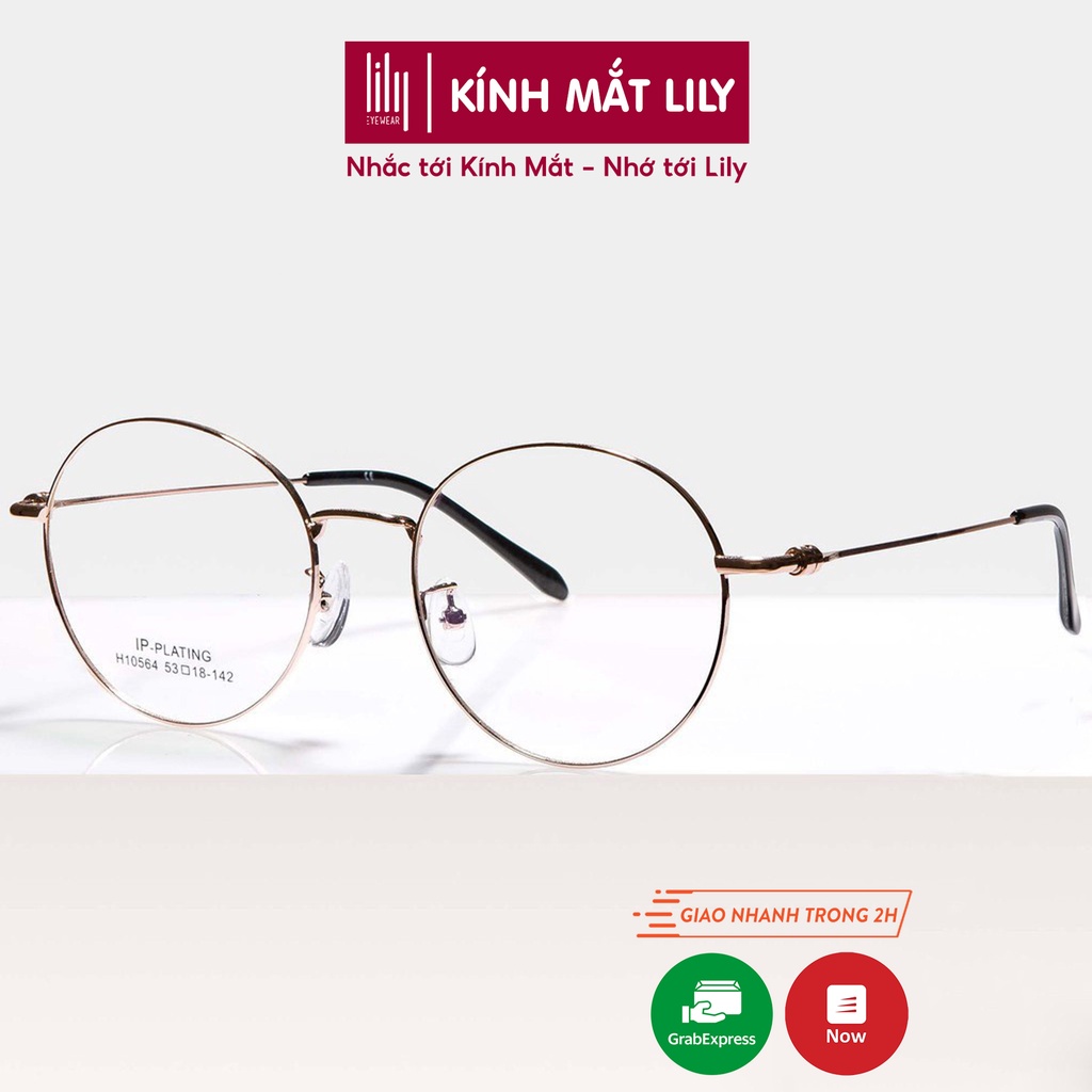 [Mã FARSBR22A giảm 10% đơn 99k] Gọng kính mắt tròn LILYEYEWEAR chất liệu kim loại nhẹ nhàng thanh mảnh Alva