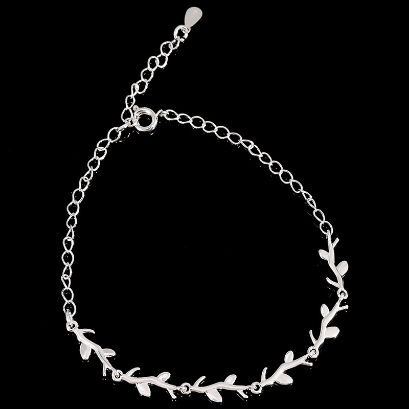 Women's Fashion Bracelet Leaf Twig Silver Plated Bracelet Simple Jewellery