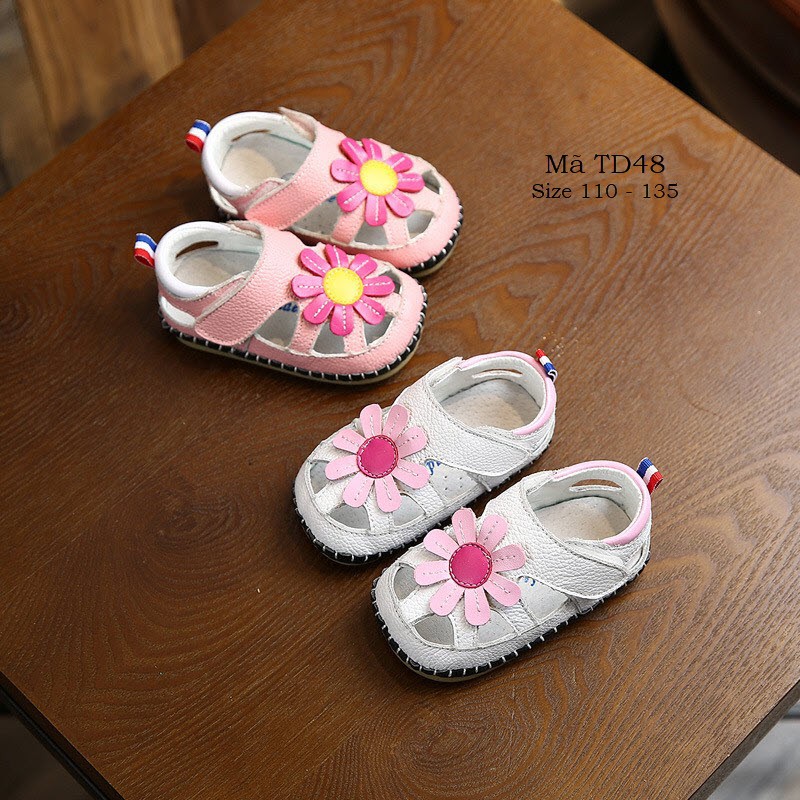 Dép sandal tập đi trẻ em LIMIBABY mềm mại da bò cho bé gái 0,1,2,3,4,5,6,7,8,9,10,11,12,13,14,15,16,17,18 tháng TD48