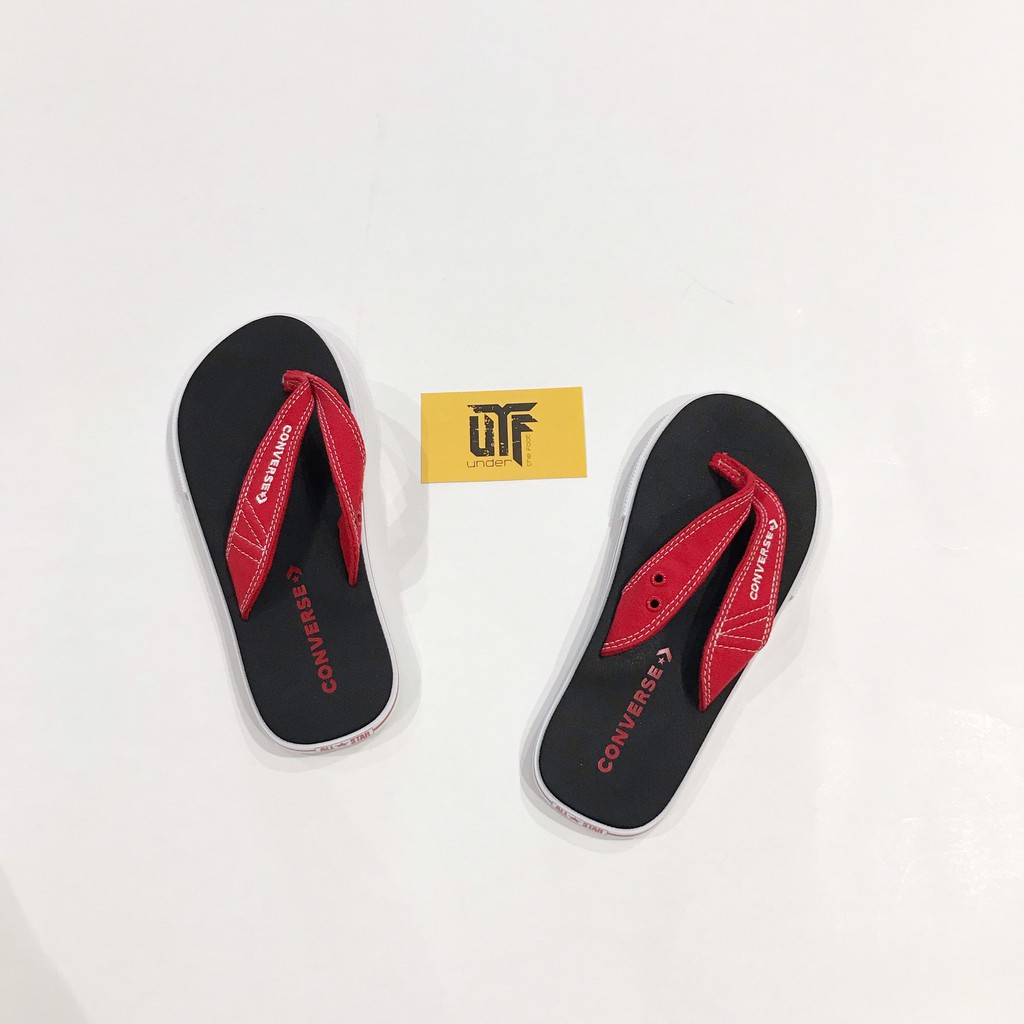 Dép converse đen quai đỏ chính hãng