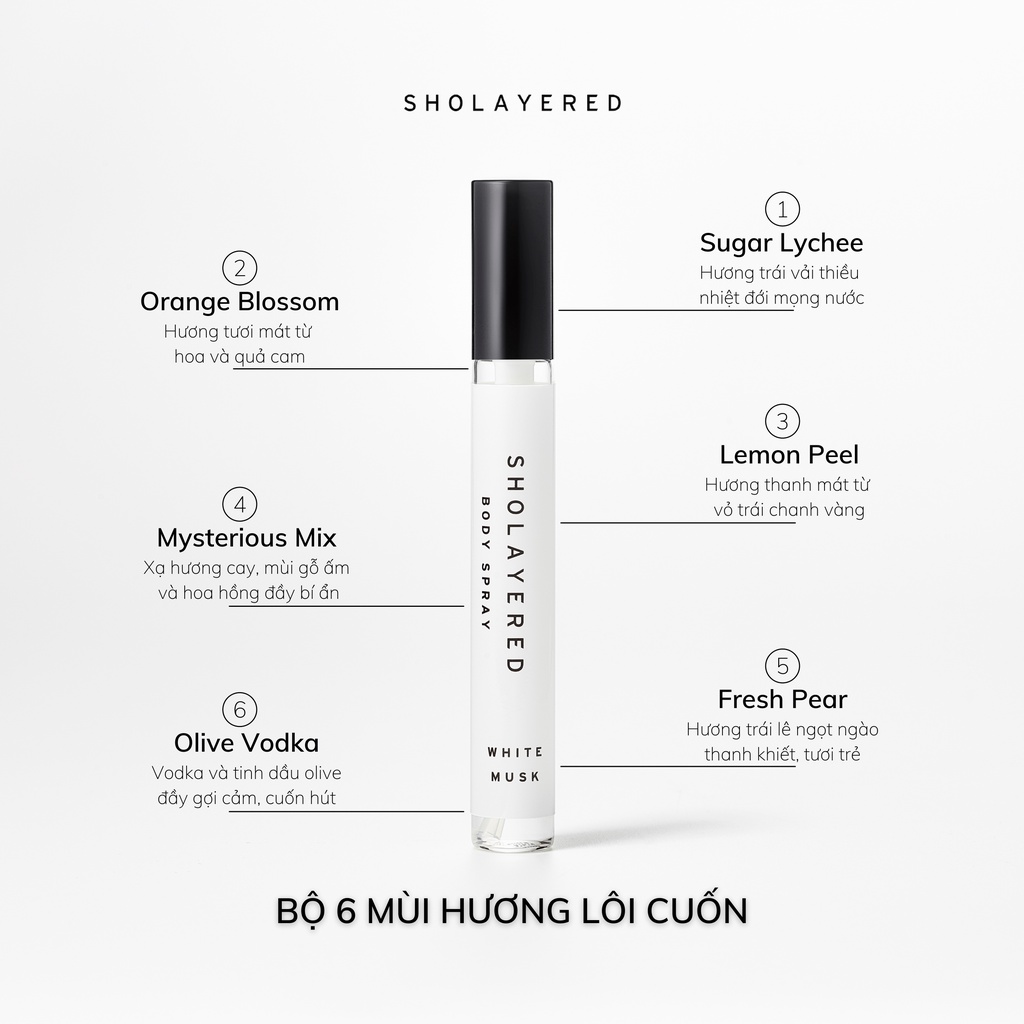 Nước hoa nam nữ unisex EDT Sholayered Chính hãng Nhật Bản 10ml