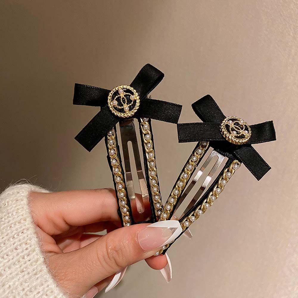 Kẹp Tóc Nơ Đen Kiểu Hình Học Thanh Lịch WMES15H Cho Nữ