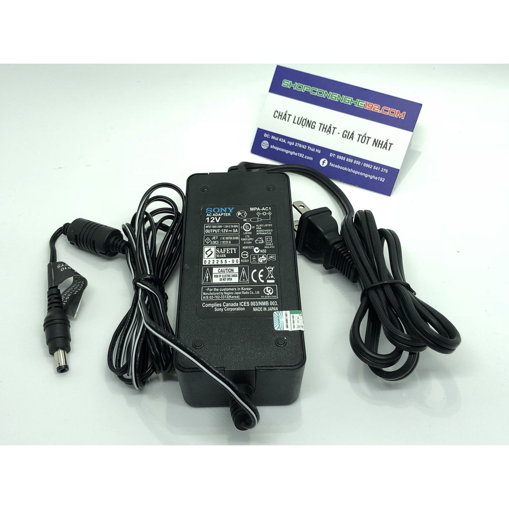 [FREESHIP 99K]_ADAPTER NGUỒN SONY MPA-AC1 12V 5A (60W) CHÍNH HÃNG