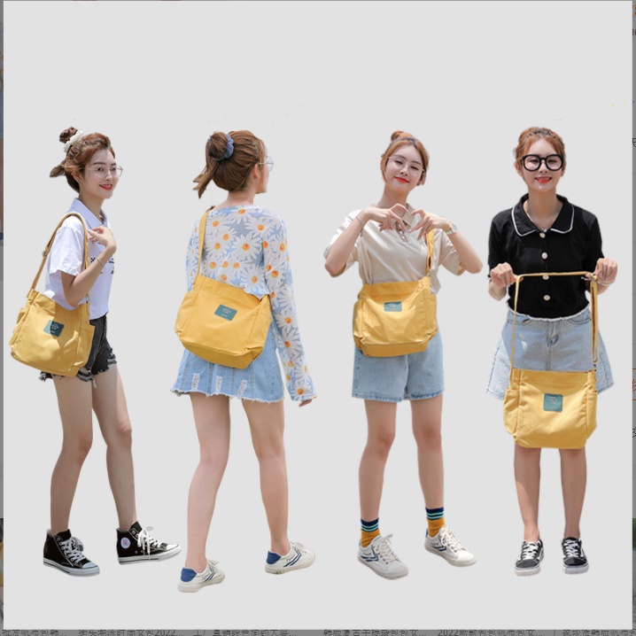 Túi Đeo Chéo Nữ vải canvas Túi Đeo Vai đi học đi chơi phong cách thời trang unisex