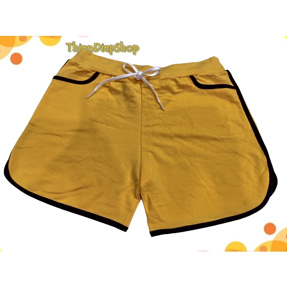 Quần đùi nữ viền sọc mặc nhà đủ màu sắc, quần short ngắn dây rút vãi thun cotton thoáng mát | BigBuy360 - bigbuy360.vn