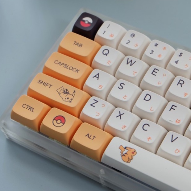 Bàn phím cơ keycap Pikachu QX1 Profile 139 phím PBT Dyesub - cho bàn phím cơ Filco, Leopold, IKBC, Edra