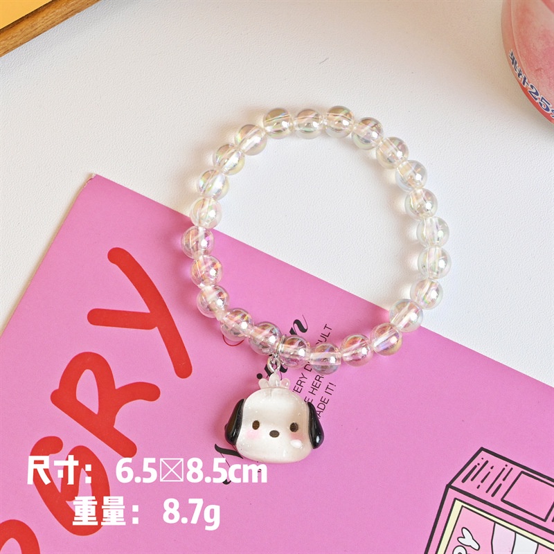 Vòng Tay Dây Cao Su Mặt Hình Cún Melody Kuromi Cinnamon Hoạt Hình Nhật Bản Đáng Yêu