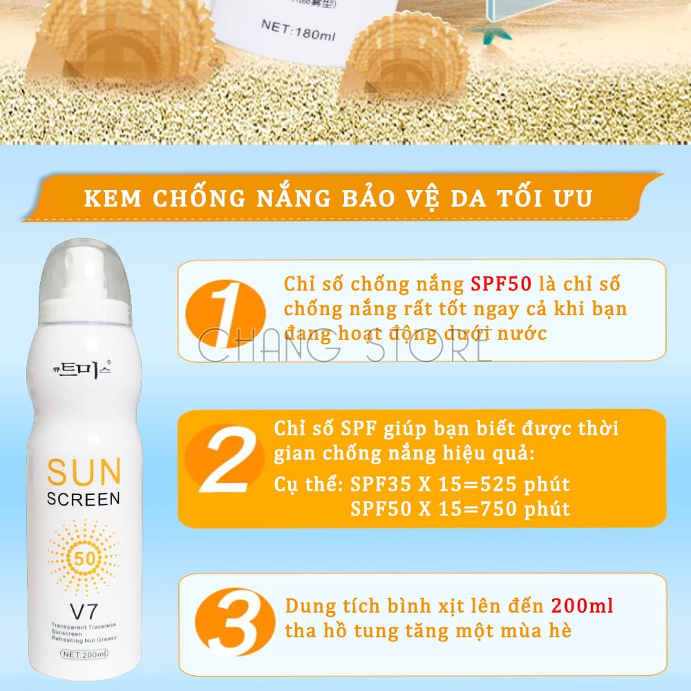 Xịt Chống Nắng Nâng Tone Che Khuyết Điểm Sunscreen V7 Magic Flower 238ml Hàn Quốc | BigBuy360 - bigbuy360.vn