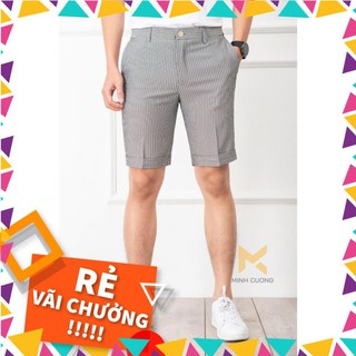 [RẺ] Quần Short Nam Tây Âu Kẻ Sọc Cao Cấp dày dặn trẻ trung