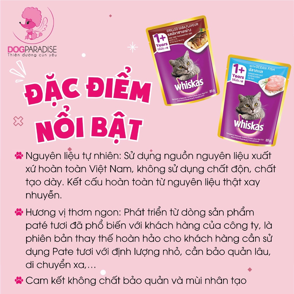 Pate WHISKAS cho mèo con và mèo trưởng thành 80g - Dogparadise