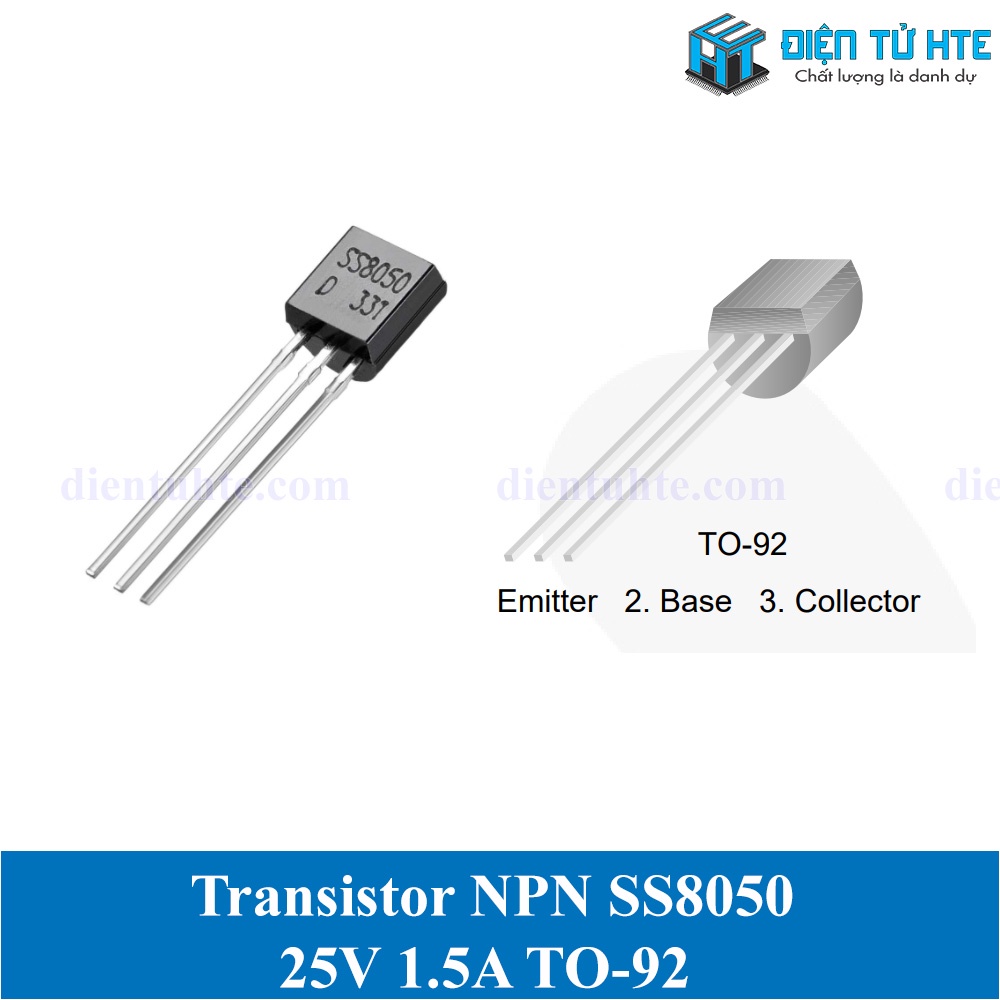 Bộ 10 con Transistor NPN SS8050 PNP SS8550 25V 1.5A chân cắm TO-92