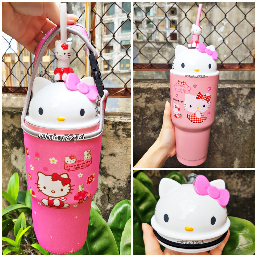 [COMBO HELLO KITTY SIÊU HOT] BỘ LY GIỮ NHIỆT 900ML ĐỒNG BỘ