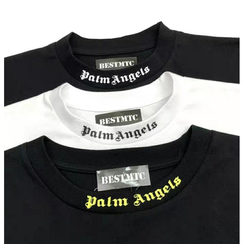 Palm Angels Thời trang cotton độc quyền LOGO áo thun hai mặt in màu trung tính