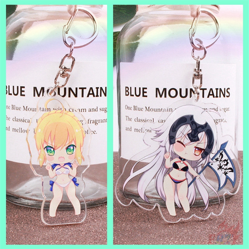 &gt;Ready Stock&lt; ❀ Fate Móc khóa ❀ Sexy Bikini Saber  / Joan of Arc Figures KeyRing Pendant Gifts