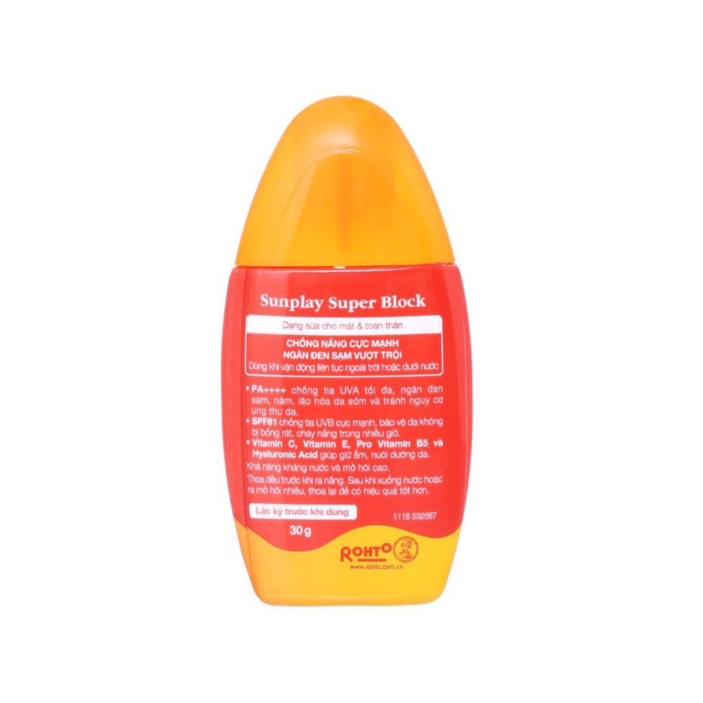 Sunplay Super Block - Sữa chống nắng cực mạnh SPF 81, PA++++