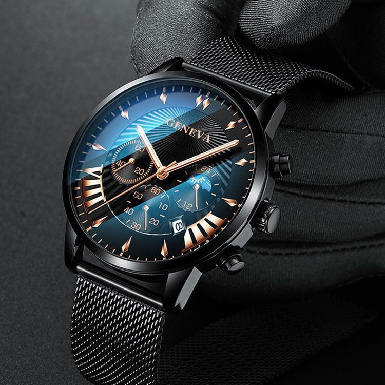 Đồng hồ dây đeo thép không gỉ có hiển thị ngày thời trang cho nam | BigBuy360 - bigbuy360.vn