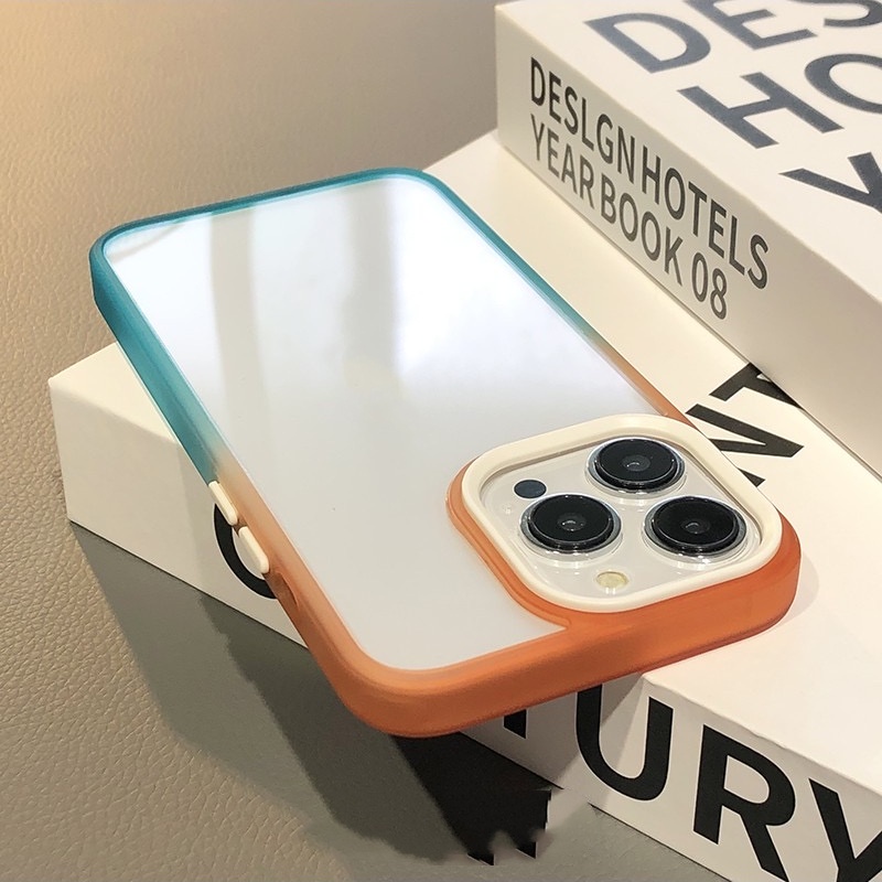 Ốp Điện Thoại TPU Acrylic Màu Gradient Chất Lượng Cao Cho iPhone 14 11 Pro Max 12 Pro Max 13 14 Pro Max