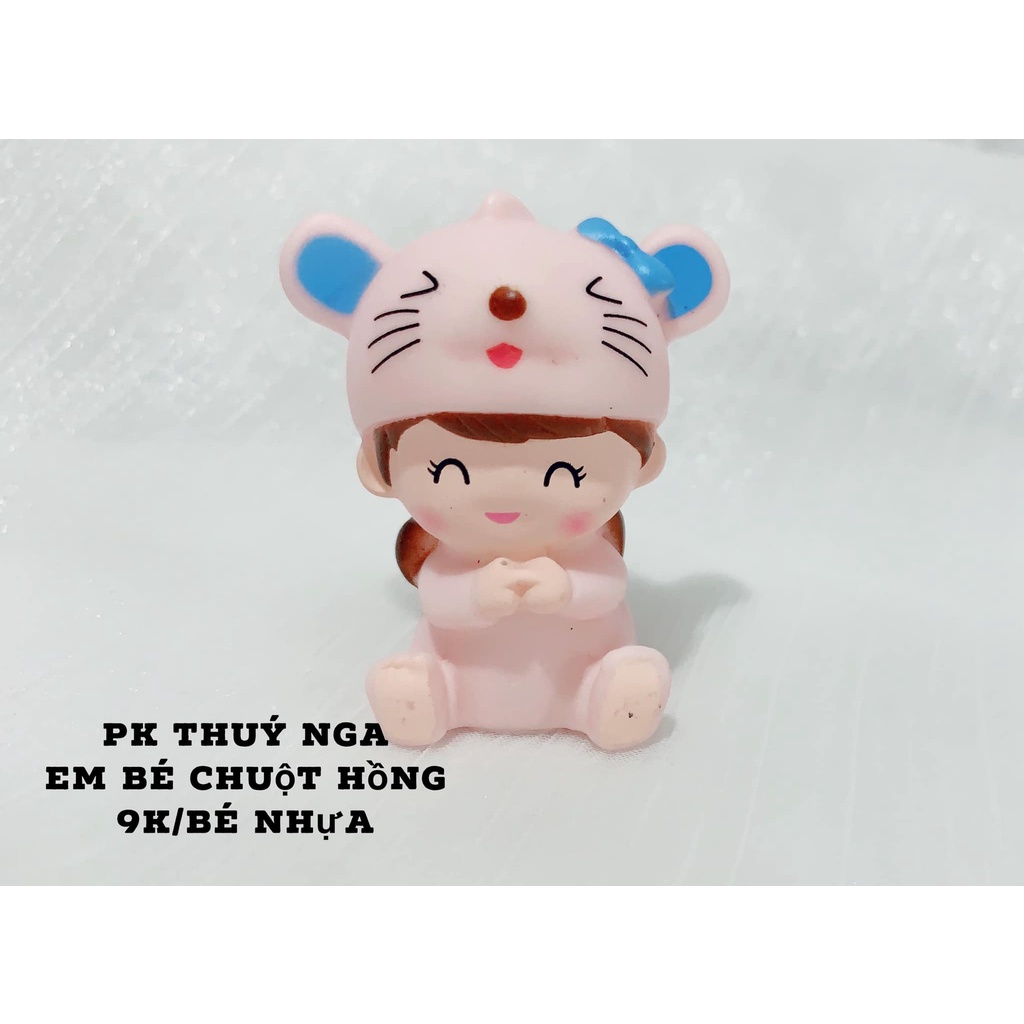 5 Em bé chuột nhựa xanh,hồng