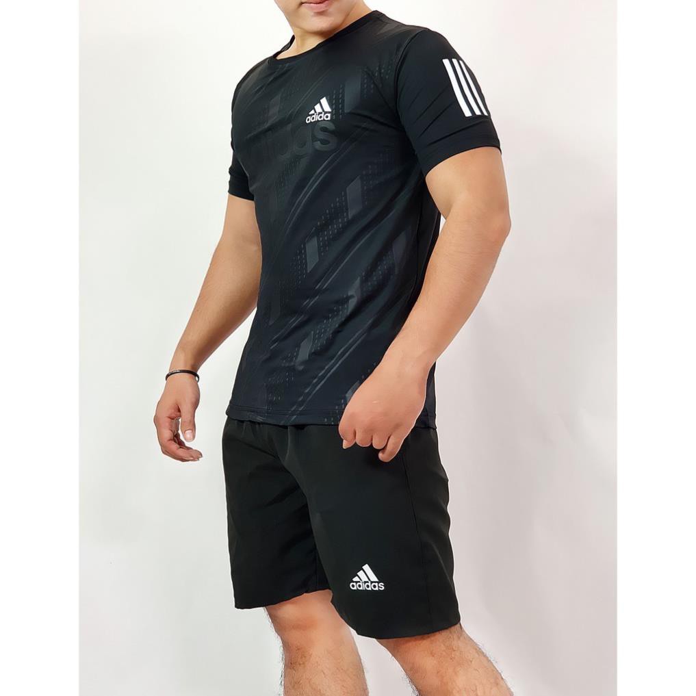 Bộ Thể Thao Nam Vân Nổi 3D 2021, Bộ Quần Áo Thể Thao Nam Adidas  ྇