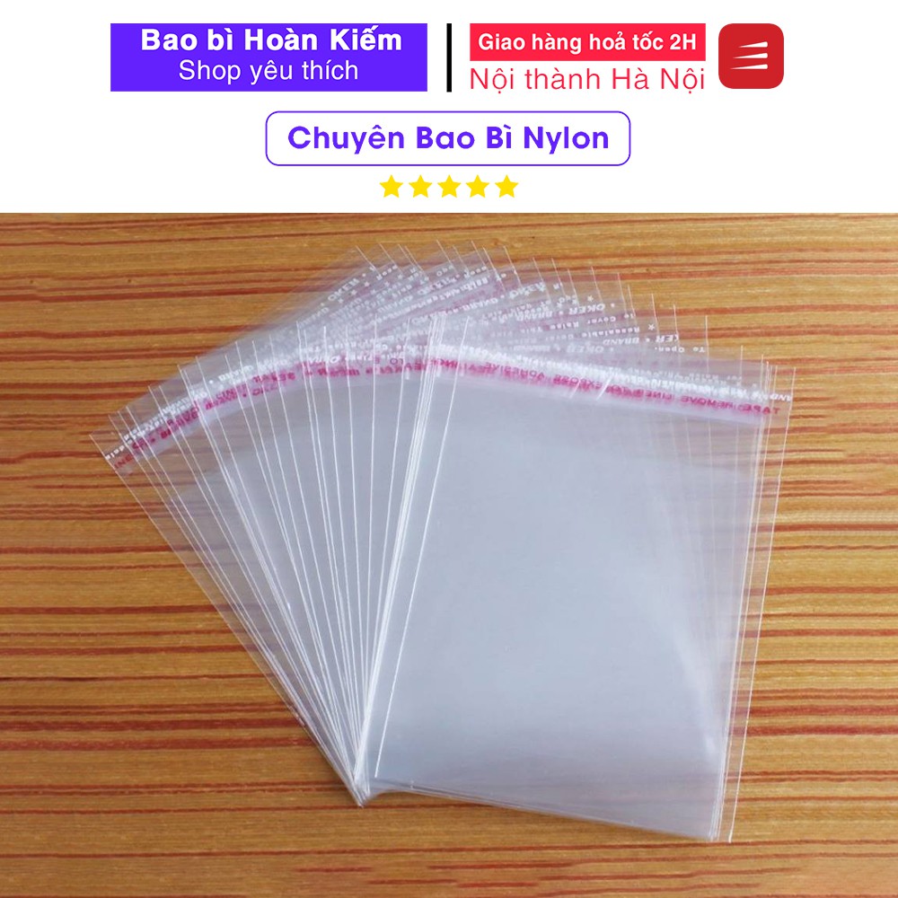 SIÊU SALE 1KG Túi Dán Miệng OPP Trong Suốt Đóng Quần Áo Shop Chuyên Nghiệp, Túi Bóng Dán Miệng OPP Cao Cấp