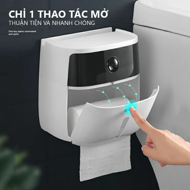 Hộp Để Giấy Vệ Sinh ECOCO 2 Tầng Nhựa ABS Cao Cấp Siêu Bền, Đẹp