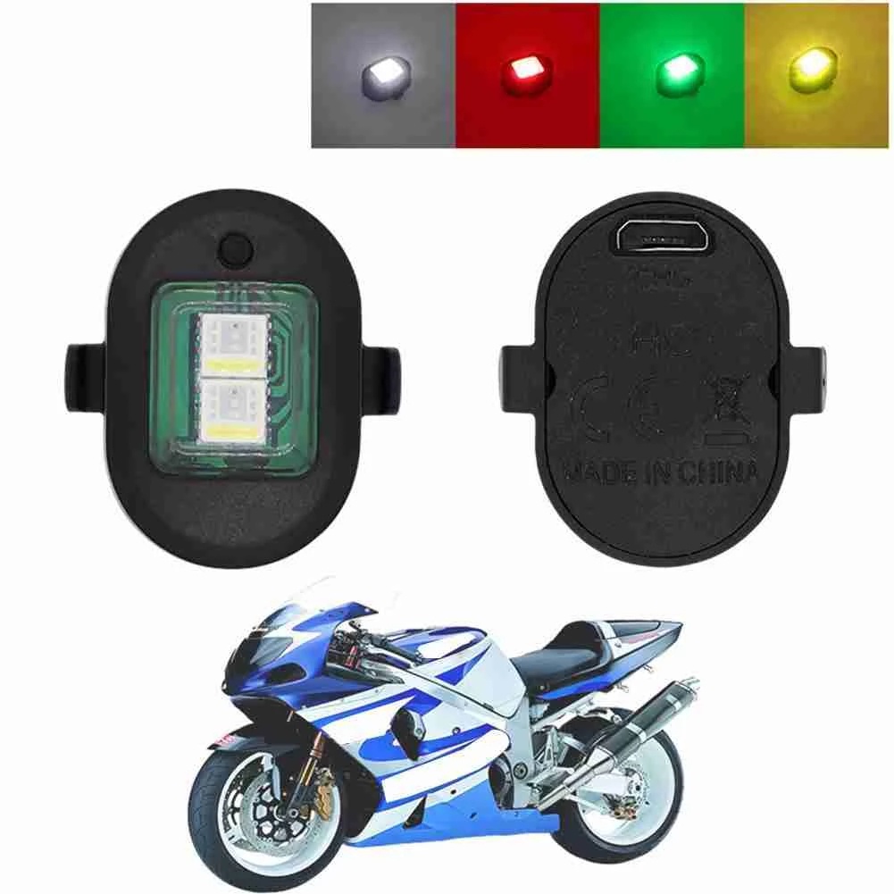 1 Bộ Đèn Led Cảnh Báo An Toàn Chống Va Chạm / Nguồn USB Không Dây Cho Xe Máy / Xe Hơi Điều Khiển Từ Xa