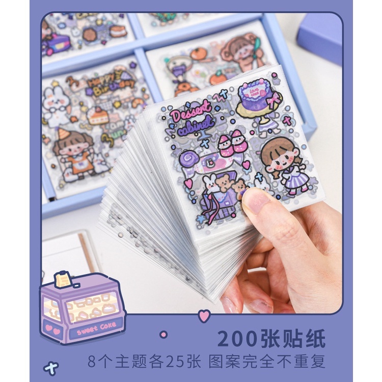 Set 25Tấm Sticker cute dễ thương nhiều màu sắc
