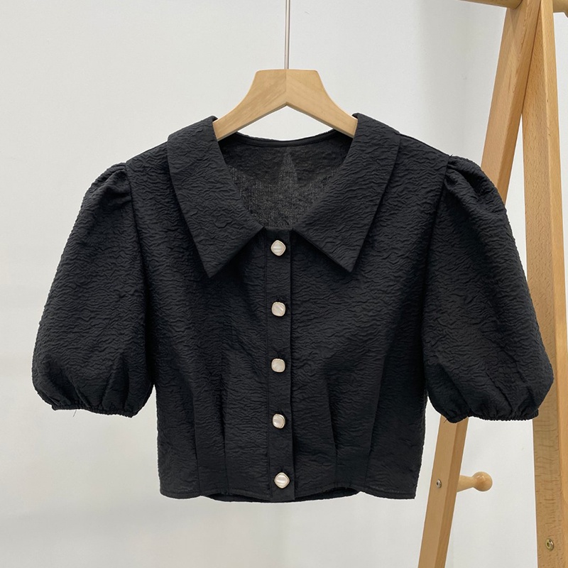 SUXI Áo Sơ Mi Tay Phồng Ngắn Màu Sắc Thời Trang Mùa Hè Phong Cách Hàn Quốc Cho Nữ