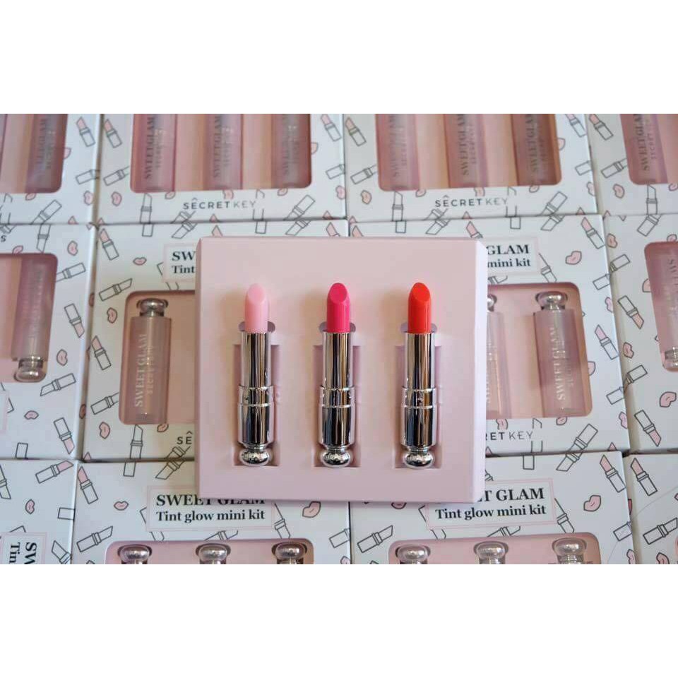 SET SON DƯỠNG 3 CÂY SECRET KEY SWEET GLAM TINT GLOW