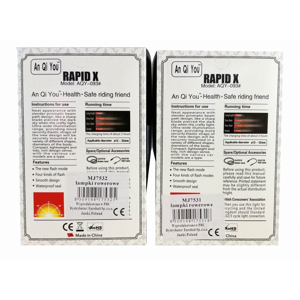 Đèn hậu xe đạp 5 Led Rapid X AQY-093 chính hãng