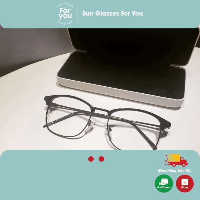 Gọng kính cận nam nữ mắt nửa càng mảnh cá tính, kính mắt SunglassesForYou - 2713