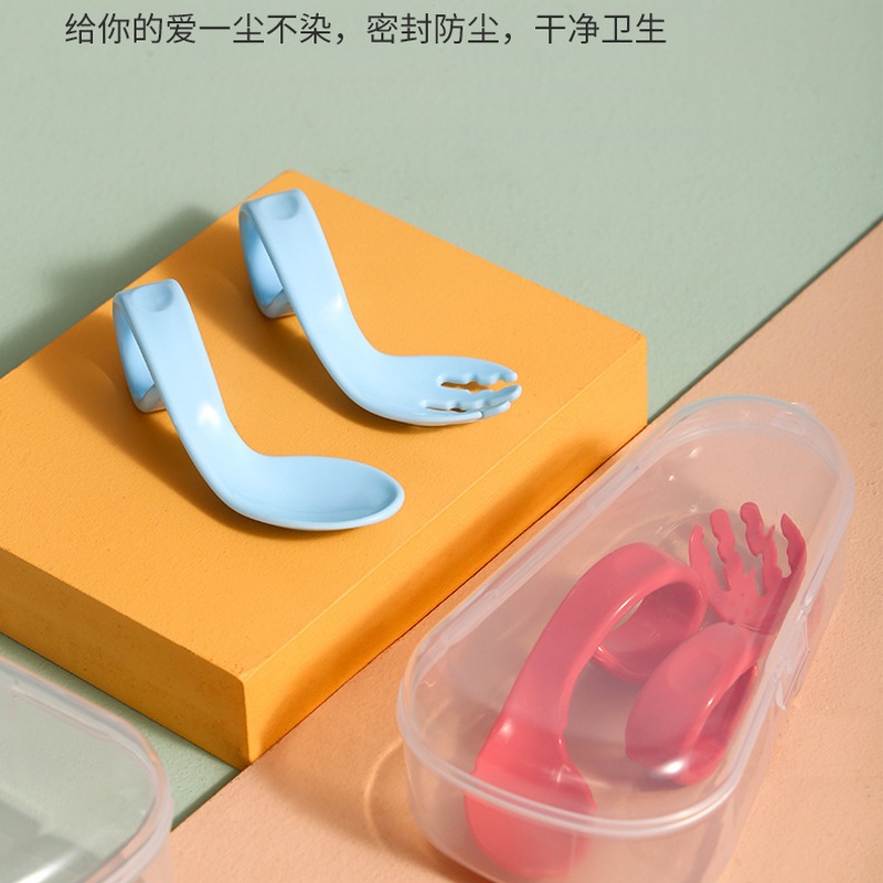 Bộ Muỗng Nĩa Tập Ăn Tay Cầm Cong Dành Cho Trẻ Em MY0029