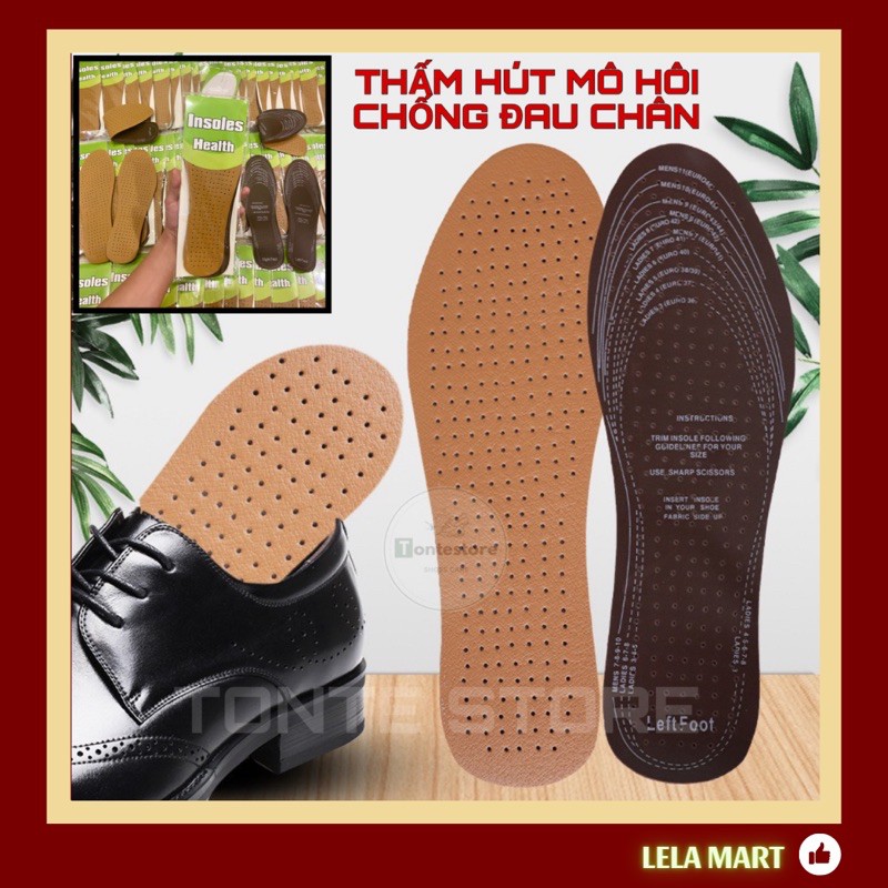 Lót giày da bò thoáng khí cho cả nam và nữ, siêu thấm hút, chống đau chân thích hợp nhất cho giày da, giày công sở LG03