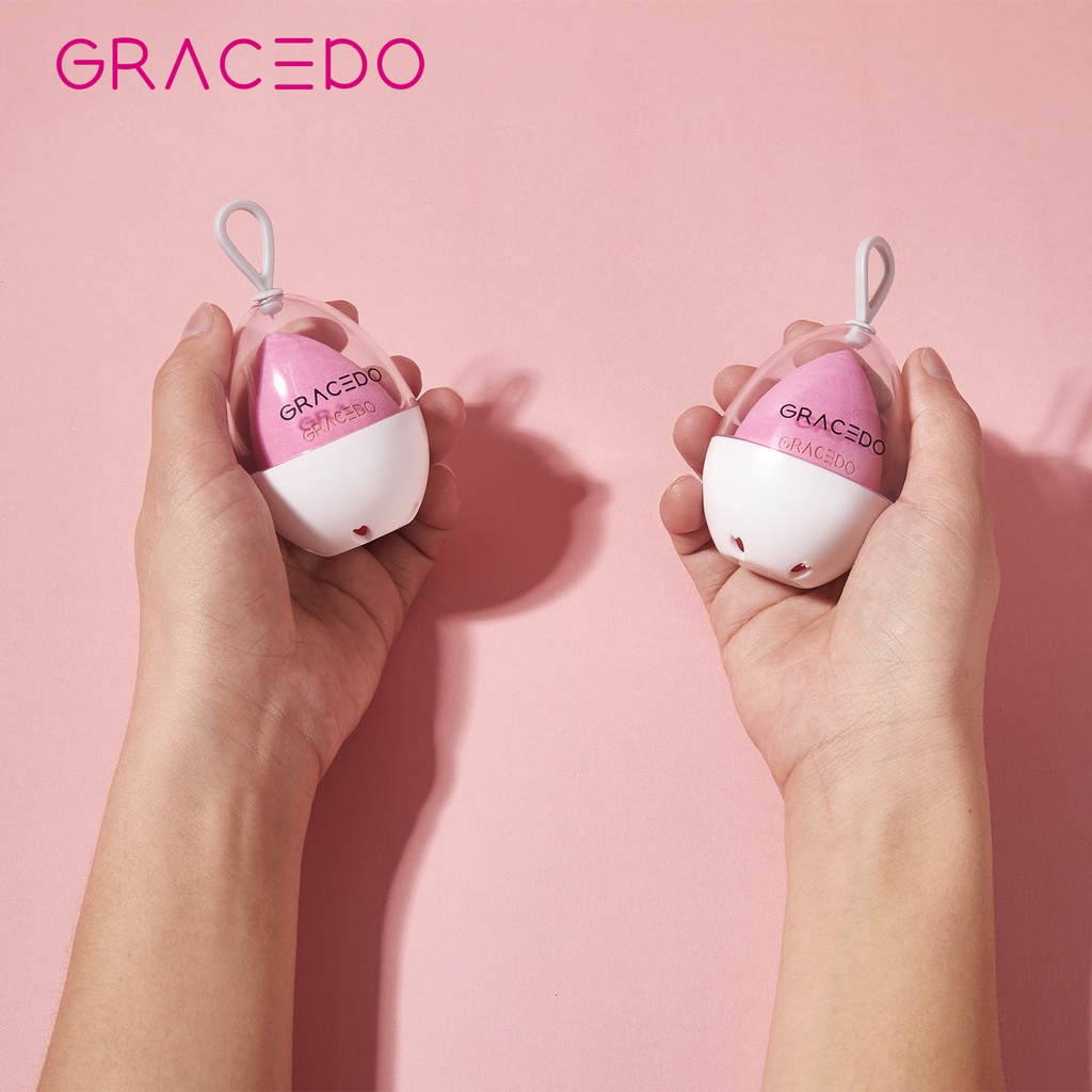 GRACEDO 1 Mút Trang Điểm Siêu Mềm Hình Trứng Kèm Hộp Đựng