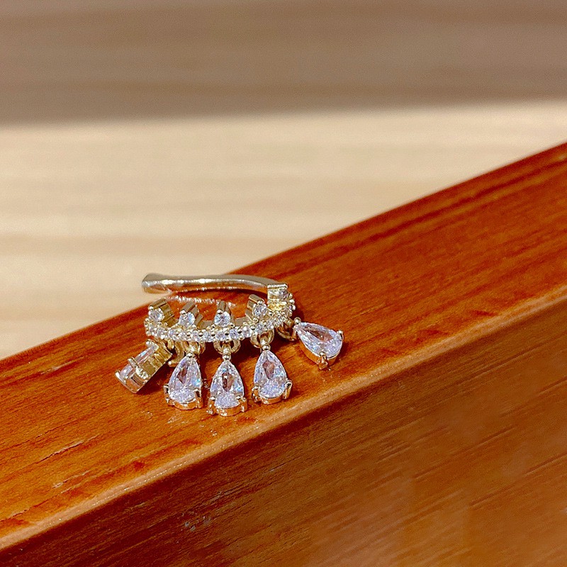 Bông Tai Vương Miện Kim Cương Pha Lê Sang Trọng Phong Cách Hàn Quốc Thời Trang Cho Nữ