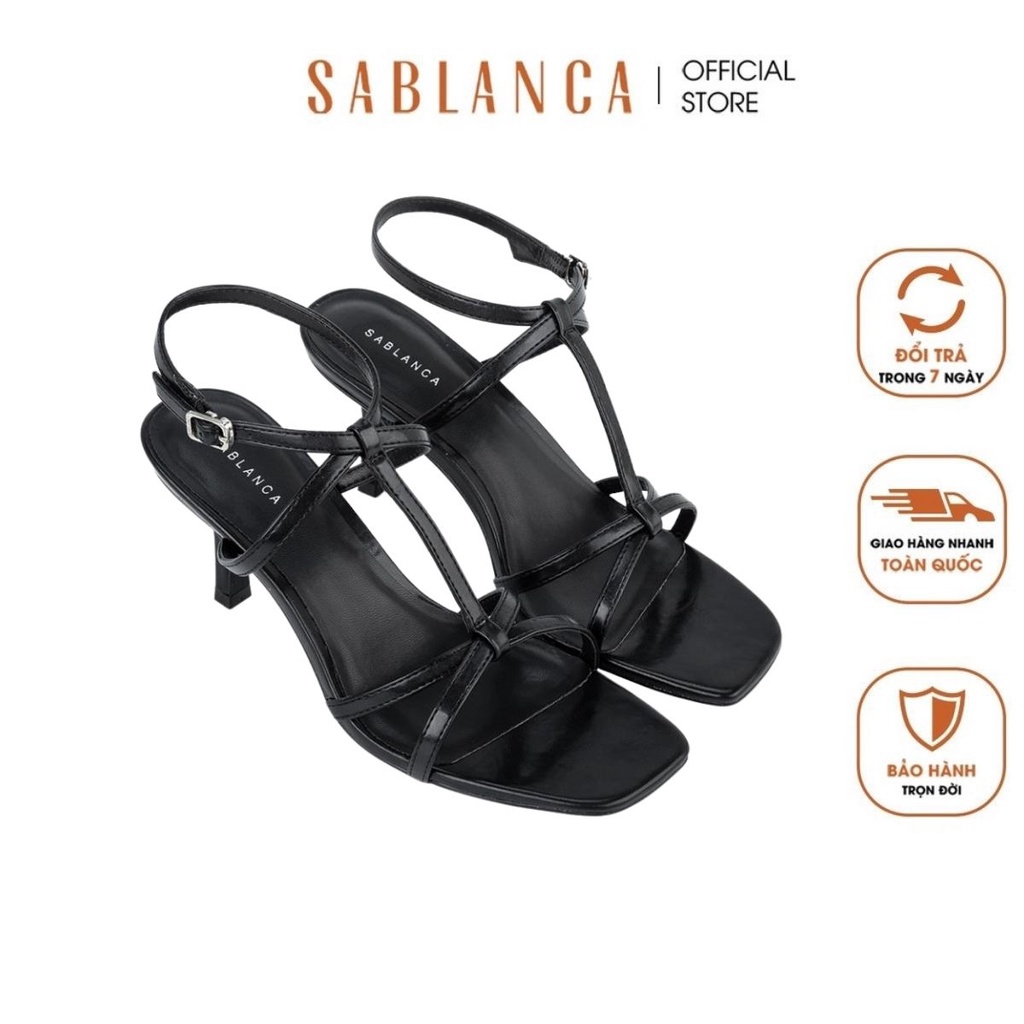Giày Sandal nữ cao gót nhọn quai mảnh cách điệu Sablanca SN0157