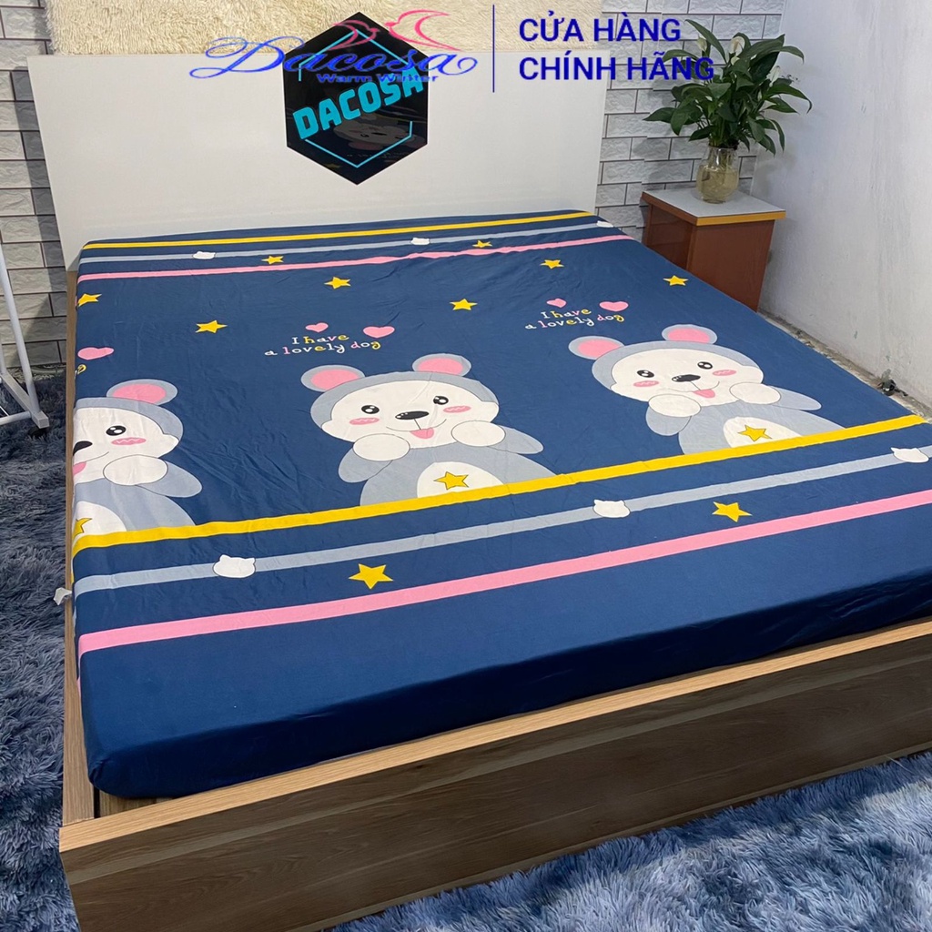 Ga trải giường DACOSA cotton poly bo chun sẵn