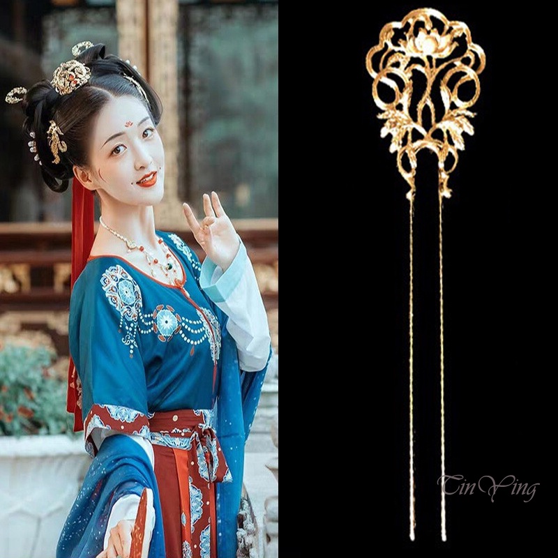 GETNOIVAS Trâm Cài Tóc Bằng Hợp Kim Phong Cách Vintage Thanh Lịch Cá Tính Dành Cho Nữ