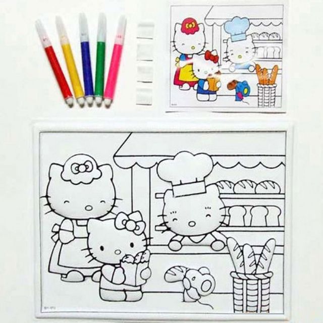 Tranh nhựa 3D tô mầu kèm bút mầu