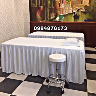 Drap giường nối mi, spa, nặn mụn