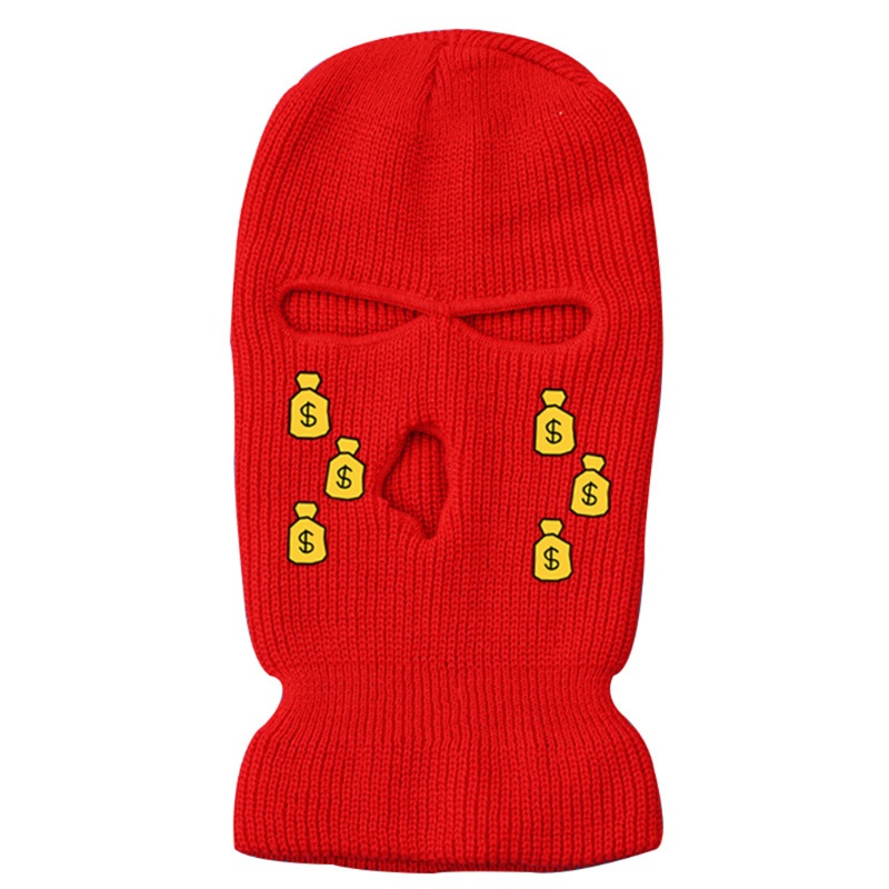 Han Túi Đựng Tiền Balaclava Dệt Kim Che Phủ Toàn Diện Họa Tiết Sáng Tạo