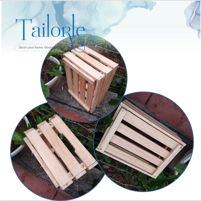 Hộp gỗ pallet, hộp đựng chậu cây cảnh, hoa lan, hoa đồng tiền trang trí sân vườn