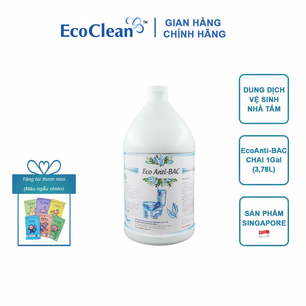 [NEW 2020] Dung Dịch Tẩy Rửa Nhà Vệ Sinh, Bồn Cầu, Bồn Tiểu - Eco Anti-Bac - Chai Lớn 1 Gal (Gần 4L)