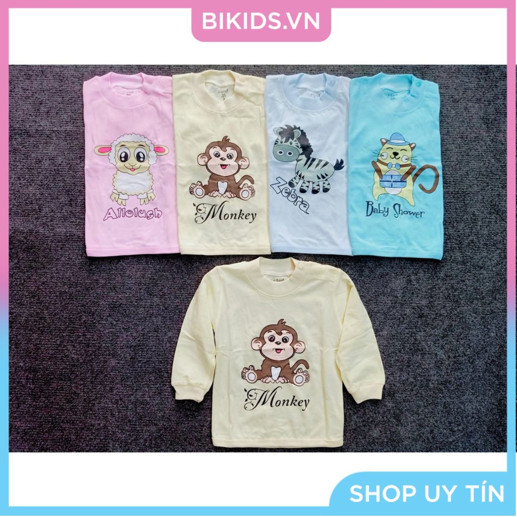 Bộ quần áo ss cài vai dài tay cho bé NB-12m cotton Thái